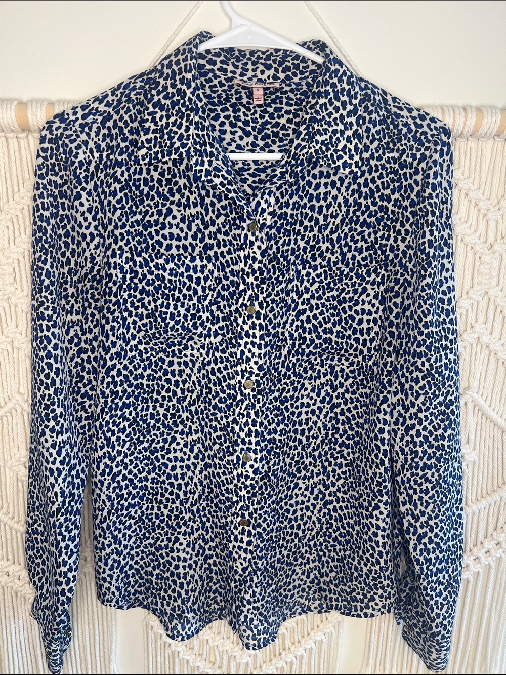 Juicy Couture Blue and White Printed Button-Down Shirt